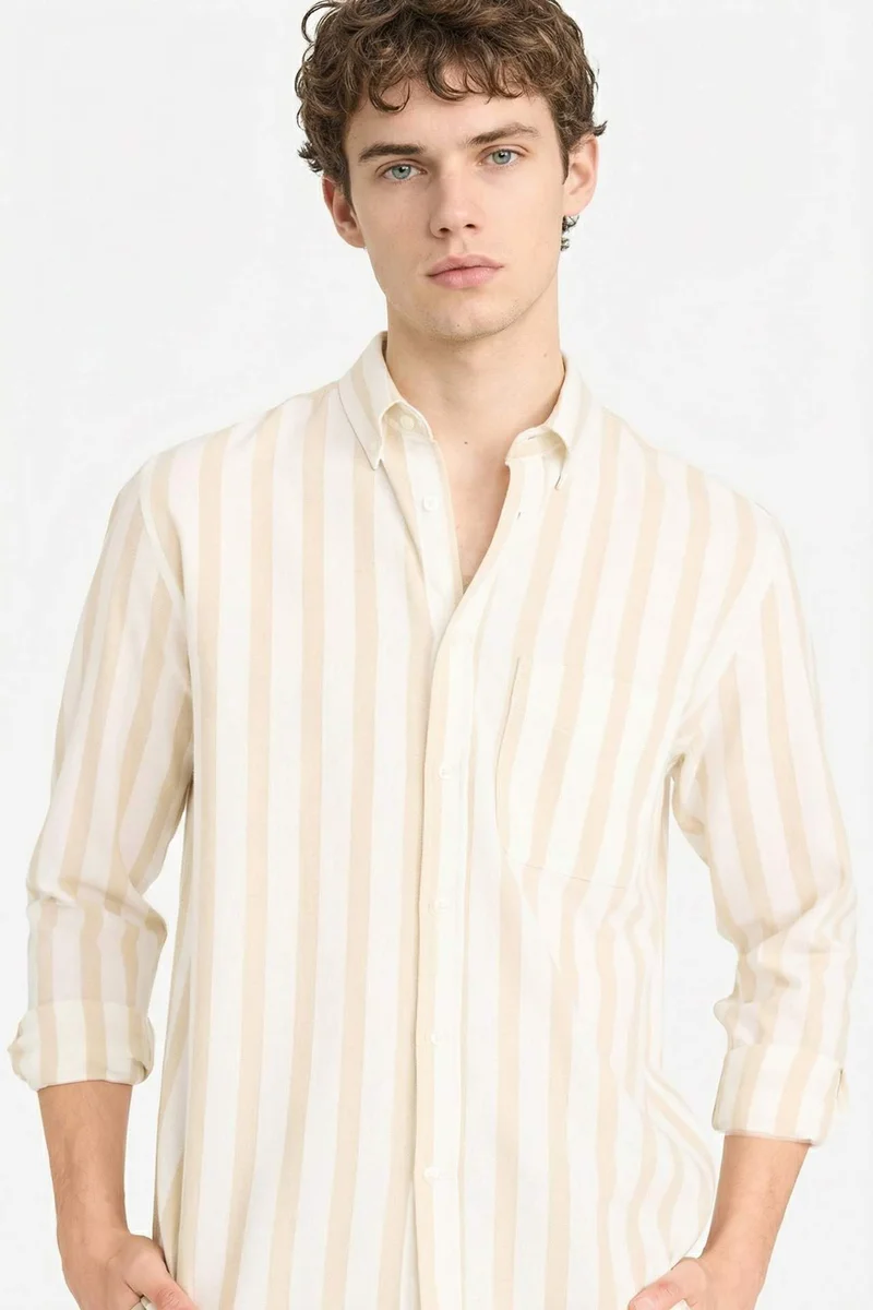 ديفاكتو 100% Cotton Striped Shirt