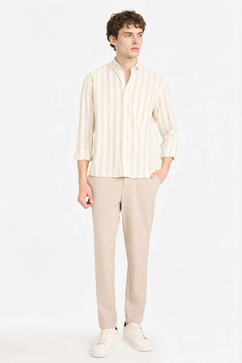 ديفاكتو 100% Cotton Striped Shirt