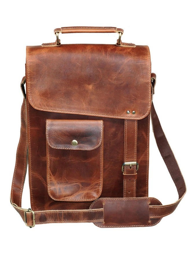 Jaald Stylish Men's Genuine Distressed Leather Brown Shoulder Messenger Passport Bag Murse Sling Bag Leather Bag Cross Body Bag Man Purse Notebook Bag Large - Image 5