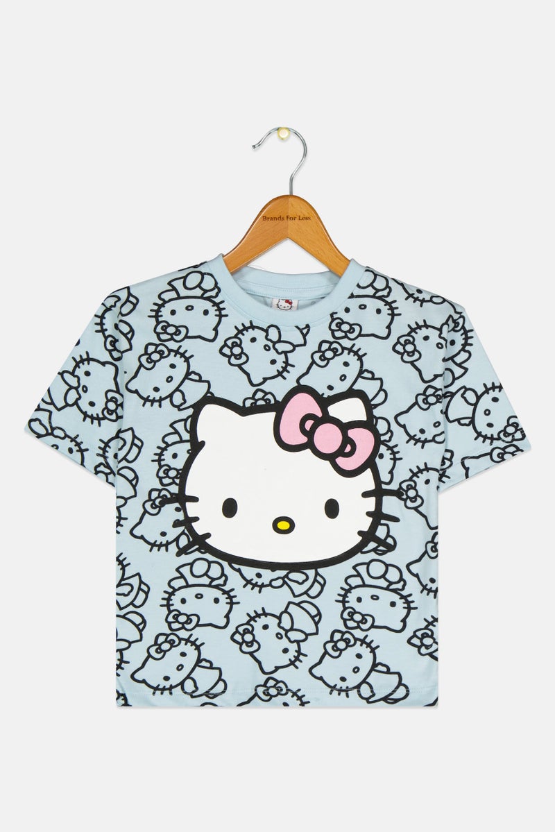 Hello Kitty Toddlers Girl Graphic Print Short Sleeve Top, Multicolor - Image 1