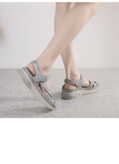 SIKETU New Light Casual Sandals Thick Soled Velcro Seam Grey  - Image 2
