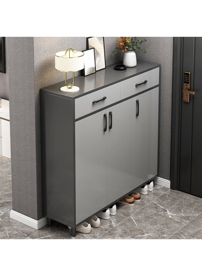 هيكسدريم خزانة الأحذية رف تخزين الأحذية خزانة الأحذية مع 3 أبواب و2 أدراج مناسبة للممرات وغرف المعيشة وغرف النوم باللون الرمادي - Image 1