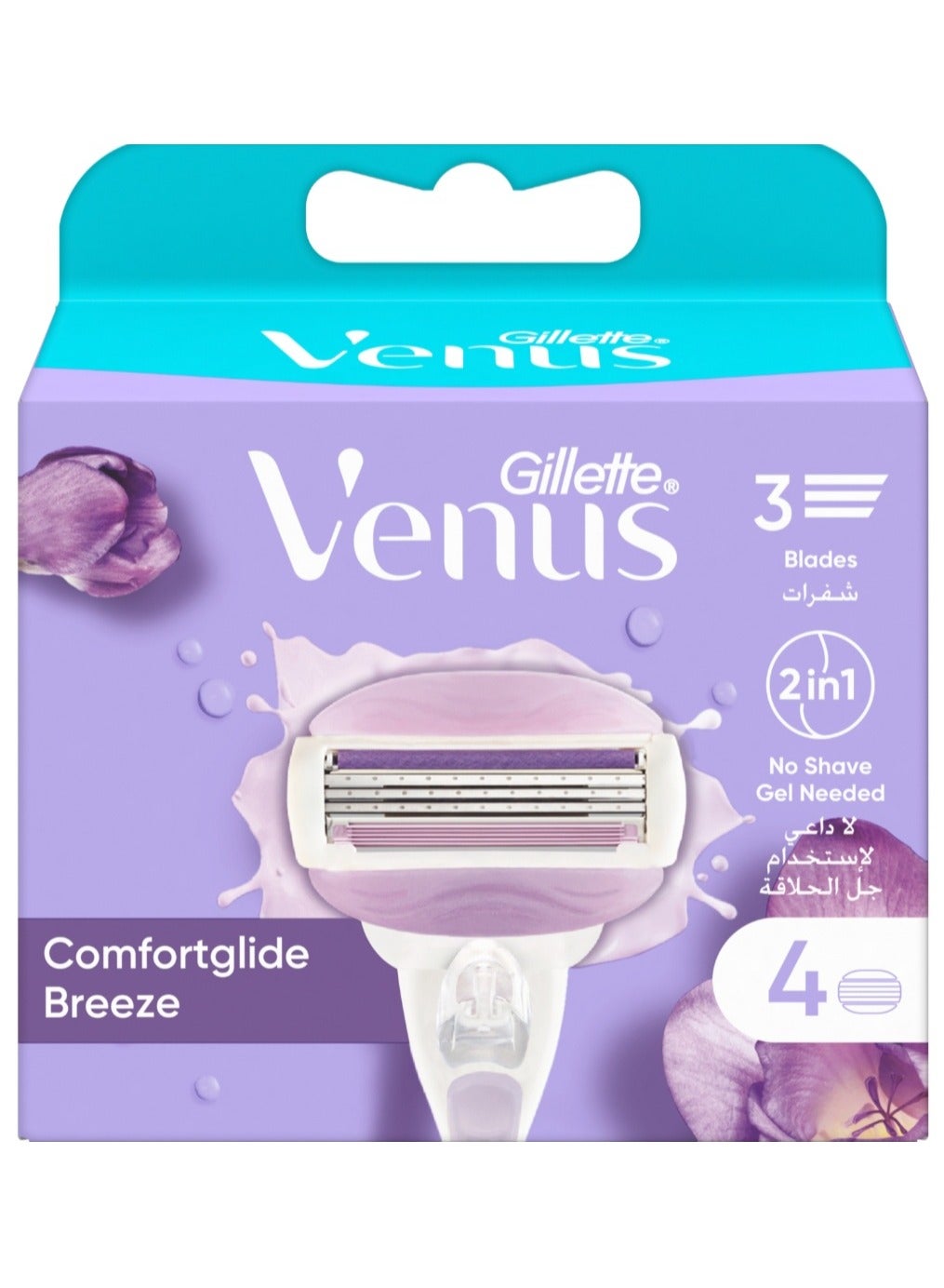 Gillette Venus Comfortglide Breeze 2 In 1 S Razor Blades × 4