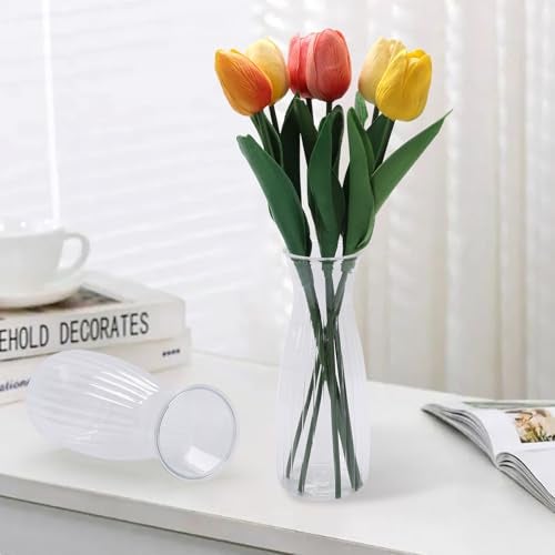 DISWALE 18 Pcs Plastic Bud Vases Bulk, Small Clear Flower Containers, Shatterproof Crystal Bud Vases for Centerpieces, Wedding, Home Table Decorations, Formal Dinners - Image 3