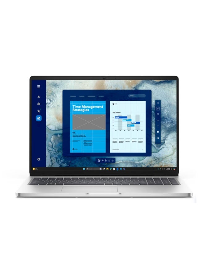 ديل Pro 16 PC16250 Laptop, Intel Core Ultra 7 255U, 8GB DDR5 RAM, 512GB SSD, 16 inch FHD plus Display, FHD IR Camera, Fingerprint Reader, Backlit Keyboard, WiFi plus Bluetooth, Ubuntu, 3 Year Pro Support English/Arabic Silver - Image 1