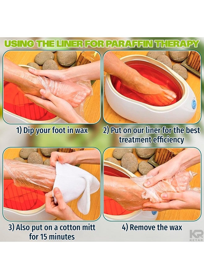 KETAR 200Pcs Disposable Foot Covers for Feet Moisturizer Socks - Plastic Pedicure Foot Spa Liners Disposable Foot Socks Pedicure Lotion Socks for Dry Feet - Foot Mask Moisturizing Socks Cracked Heel Socks - Image 5