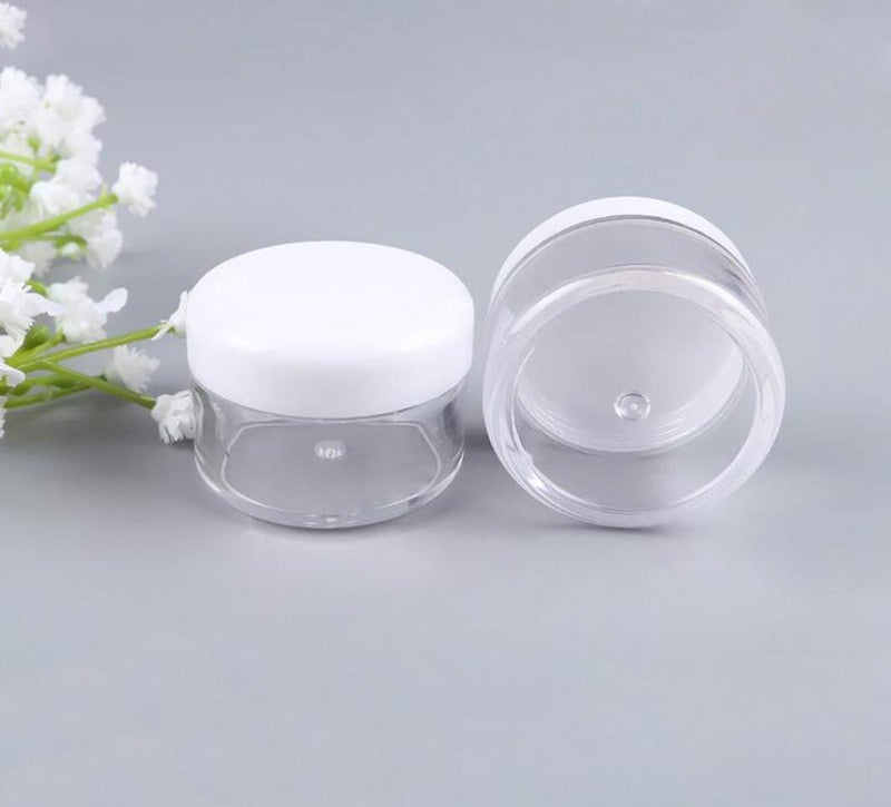 XINGZI 24PCS 15ml 0.5oz Refillable Clear Empty Plastic Cosmetic Containers Jars with White Plastic Screw Cap Lid for Lotions Creams Nail Powder Eye Shadow Plastic Storage Containers for Domestic Use - Image 4