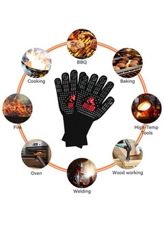 INKBIRD INKBIRD Grill Mitts BBQ Grill Gloves 800℃ Extreme Heat Resistant Grilling Gloves Non-Slip Silicone Insulated for Cooking Baking Grill Welding Smoker  - Image 4