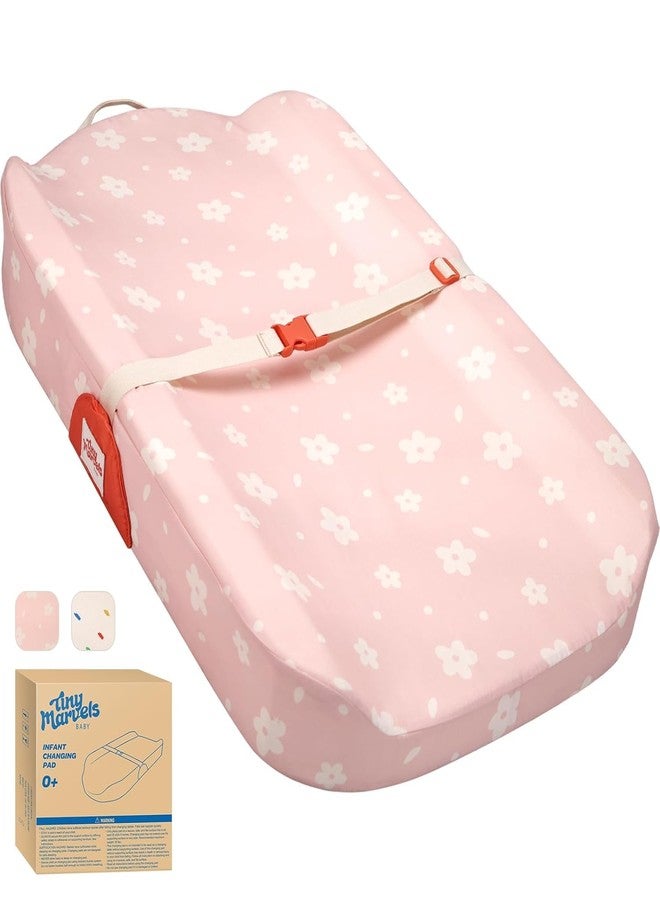 Tiny Marvels Baby Changing Pad with Cover, Waterproof Diaper Changing Pad with Non-Slip Base, Soft Contoured Changing Pad for Dresser, Nursery & Travel - Image 1