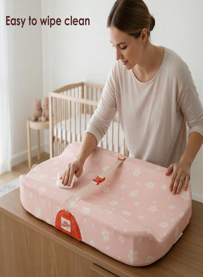 Tiny Marvels Baby Changing Pad with Cover, Waterproof Diaper Changing Pad with Non-Slip Base, Soft Contoured Changing Pad for Dresser, Nursery & Travel - Image 4