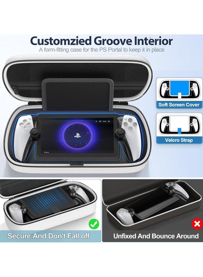 PS Portal Case is compatible with Playstation Portal Remote Player, carrying case for PlayStation Portal, hard travel case with zippered pocket for PS5 Portal accessories - Image 5