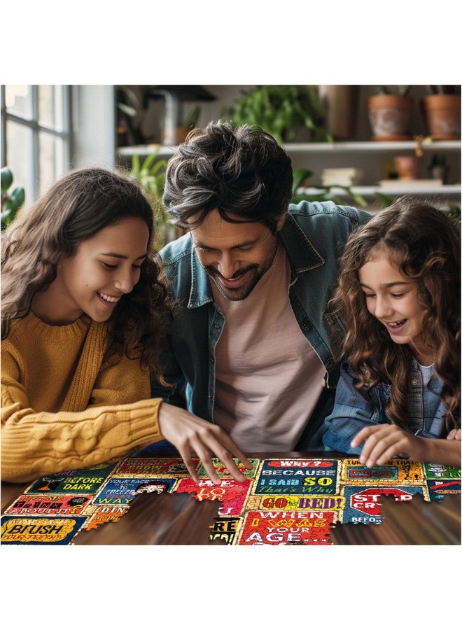 White Mountain Things Parents Say 1000 Piece Jigsaw Puzzle Fun Collage Puzzles for Adults and Family - Image 4