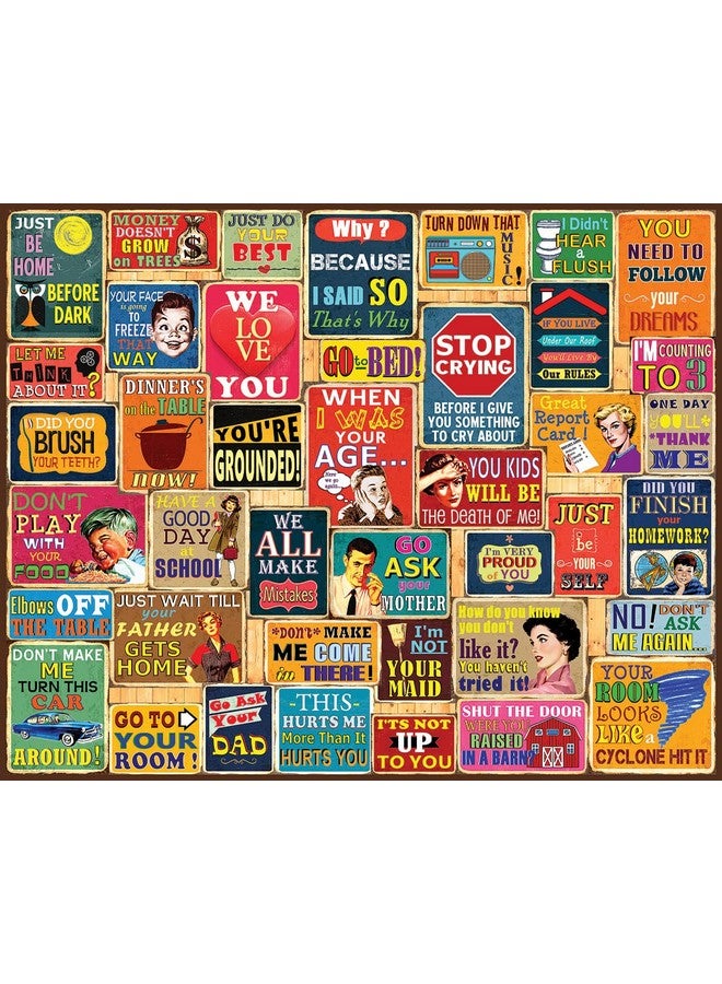 White Mountain Things Parents Say 1000 Piece Jigsaw Puzzle Fun Collage Puzzles for Adults and Family - Image 1