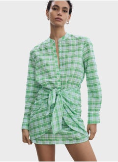 MANGO Check Bow Dress  - Image 1