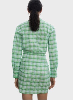 MANGO Check Bow Dress  - Image 2