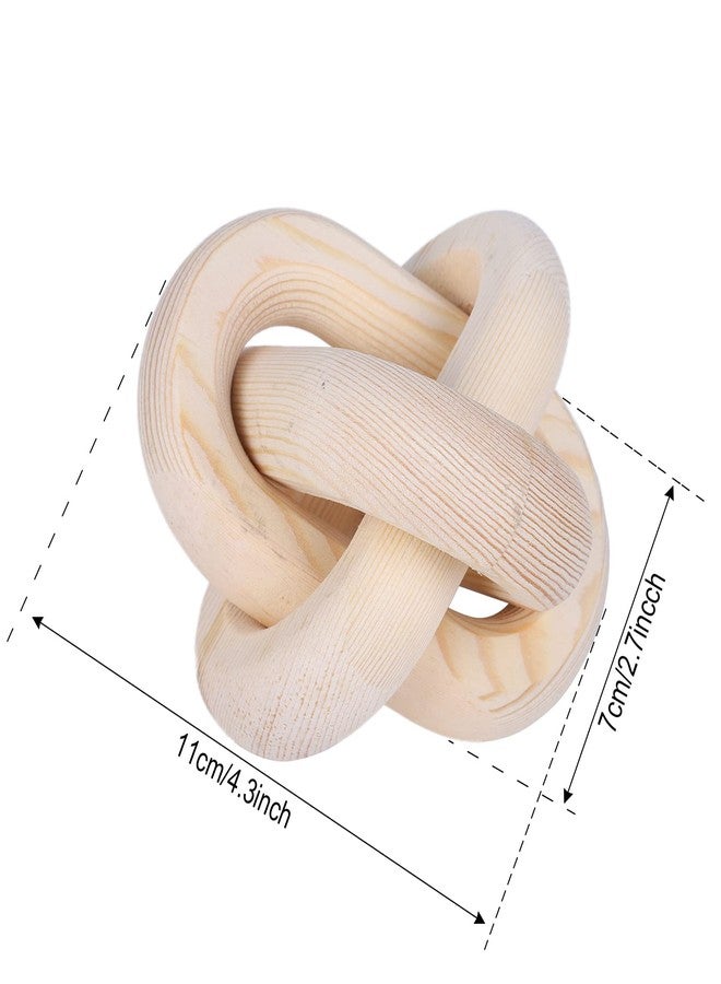 Jlong Wood Knot Decor, 3-Link Wood Chain Link Coffee Table Decor, Small Shelf Decor Accents, Hand Carved Modern Farmhouse Boho Wooden Knot Decorative Chain Wood Decor for Living Room Bedroom Office - Image 5