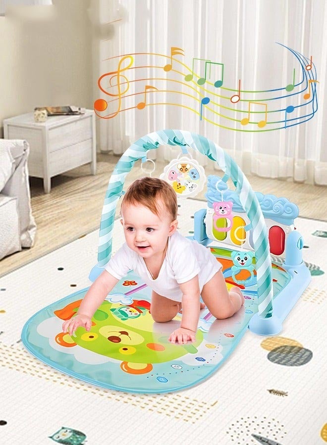 Musical Baby Play Mat with Sensory Toys and Colorful Animal Patterns, Developmental Piano Gym Mat for Babies, Interactive Activity Center for Lying, Sitting, Tummy Time, Requires 3 AA Batteries (Not - Image 2