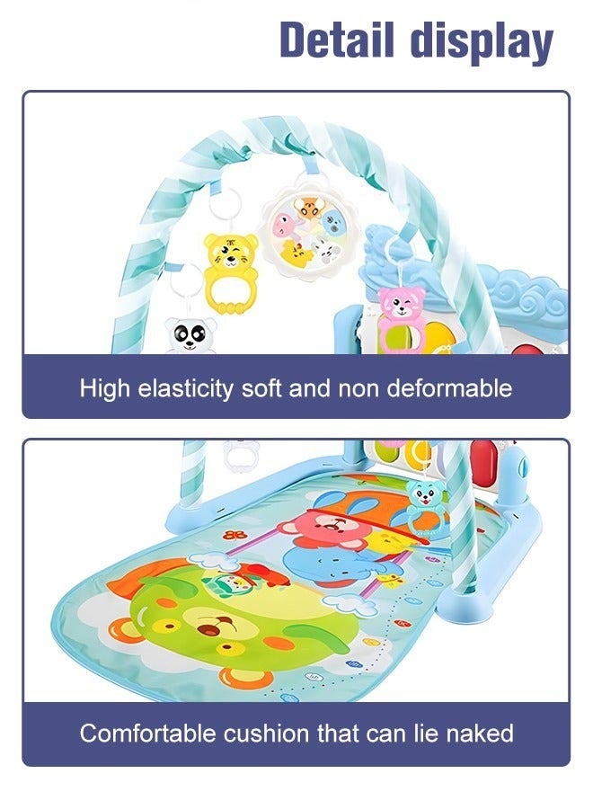 Musical Baby Play Mat with Sensory Toys and Colorful Animal Patterns, Developmental Piano Gym Mat for Babies, Interactive Activity Center for Lying, Sitting, Tummy Time, Requires 3 AA Batteries (Not - Image 4