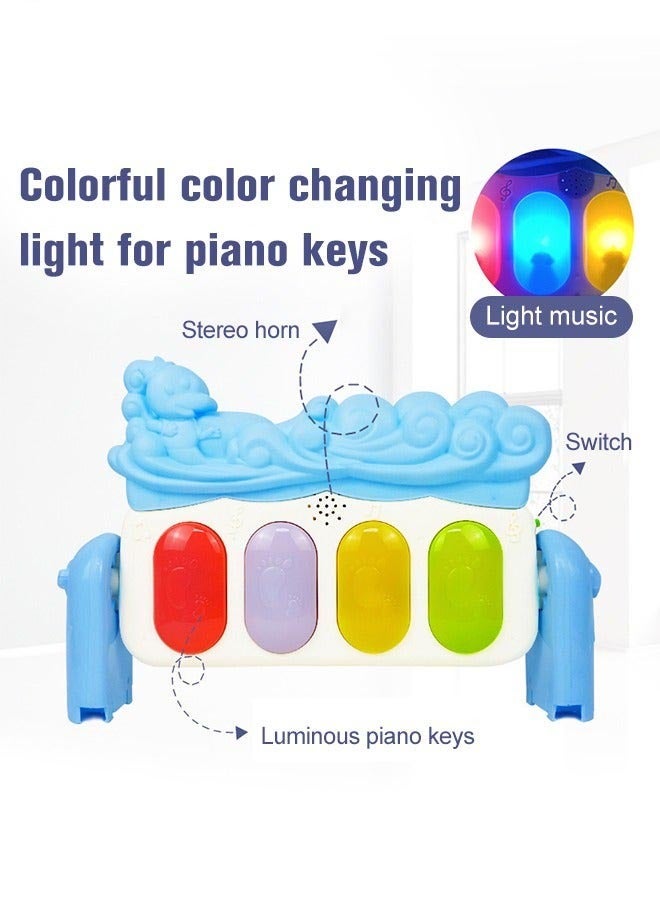 Musical Baby Play Mat with Sensory Toys and Colorful Animal Patterns, Developmental Piano Gym Mat for Babies, Interactive Activity Center for Lying, Sitting, Tummy Time, Requires 3 AA Batteries (Not - Image 3