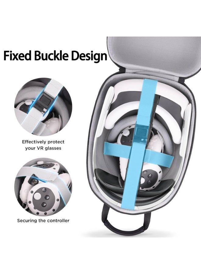 Carrying Case for Meta Quest 3S/ Quest 3, Elite Strap VR Gaming Headset Bag, Portable Travel Case for Touch Controllers and Accessories - Image 4