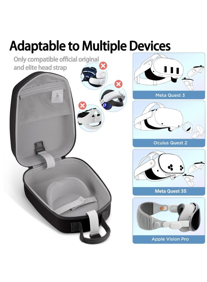 Carrying Case for Meta Quest 3S/ Quest 3, Elite Strap VR Gaming Headset Bag, Portable Travel Case for Touch Controllers and Accessories - Image 2