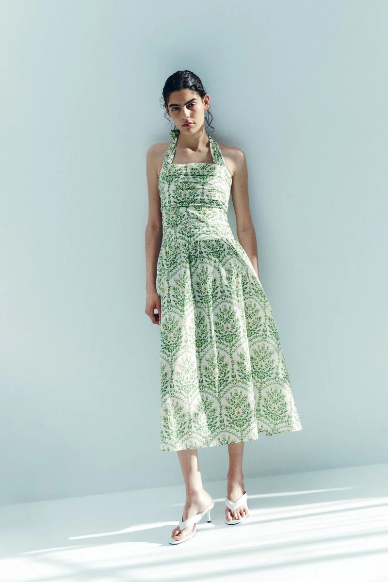 H&M Poplin halterneck dress