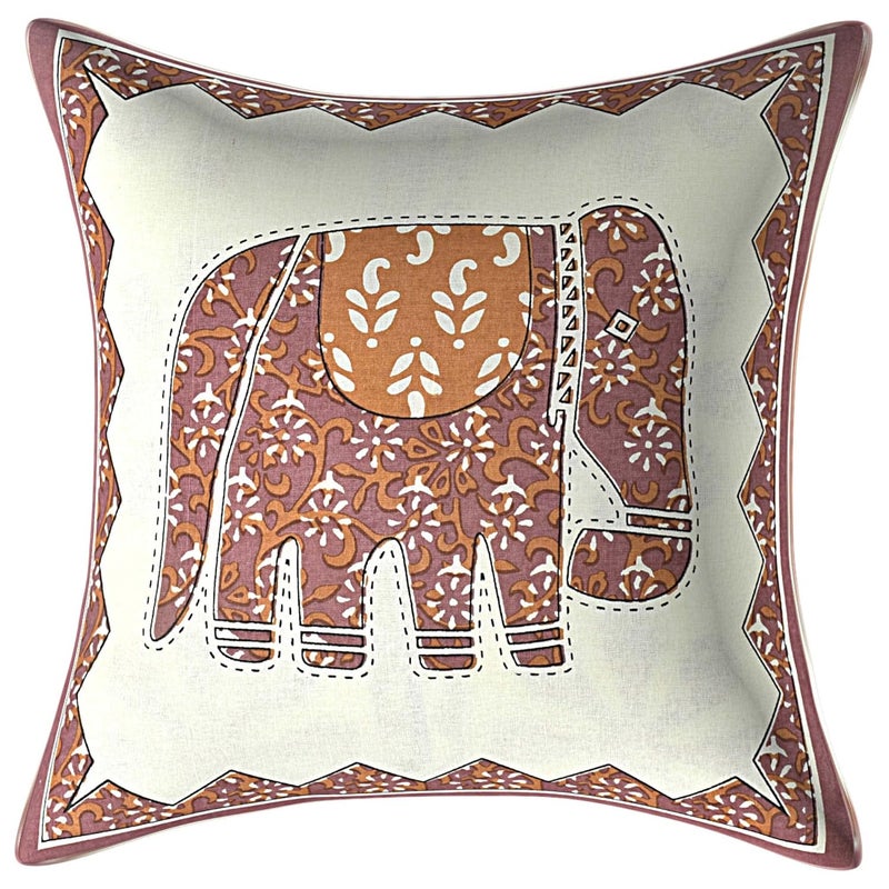 AMLEXTTRIZ AMLEXTTRIZ Cream Animal Print 100 Pure Cotton Cushion Cover Set of 5 Decorative Covers for Sofa Bedroom Living Room Size 16x16 Brown  - Image 2