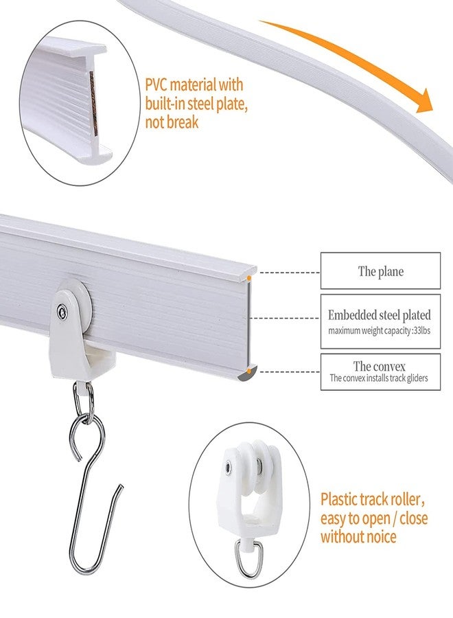 Manwetye 5 Meters (16.4FT) Flexible Bendable Ceiling Curtain Track,Room Divider, Window Treatment or Bay, Shower Track, Trailer Motorhome Curtain Track, Room Divider, Ceiling Track for Curtains - Image 5
