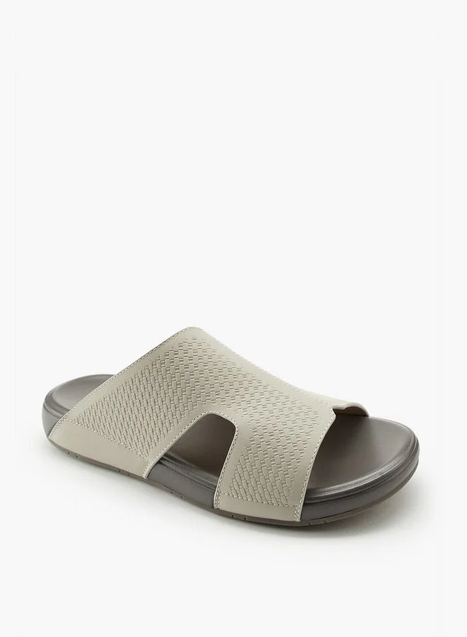 DUCHINI CREAM Men's Textured Slip-On Arabic Sandals Ramadan Collection for Men | Best Price UAE