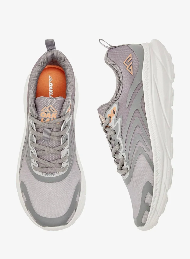 Oaklan by Shoexpress GREY Women's Pull Tab Detail Lace-Up Sports Shoes for Women | Best Price UAE