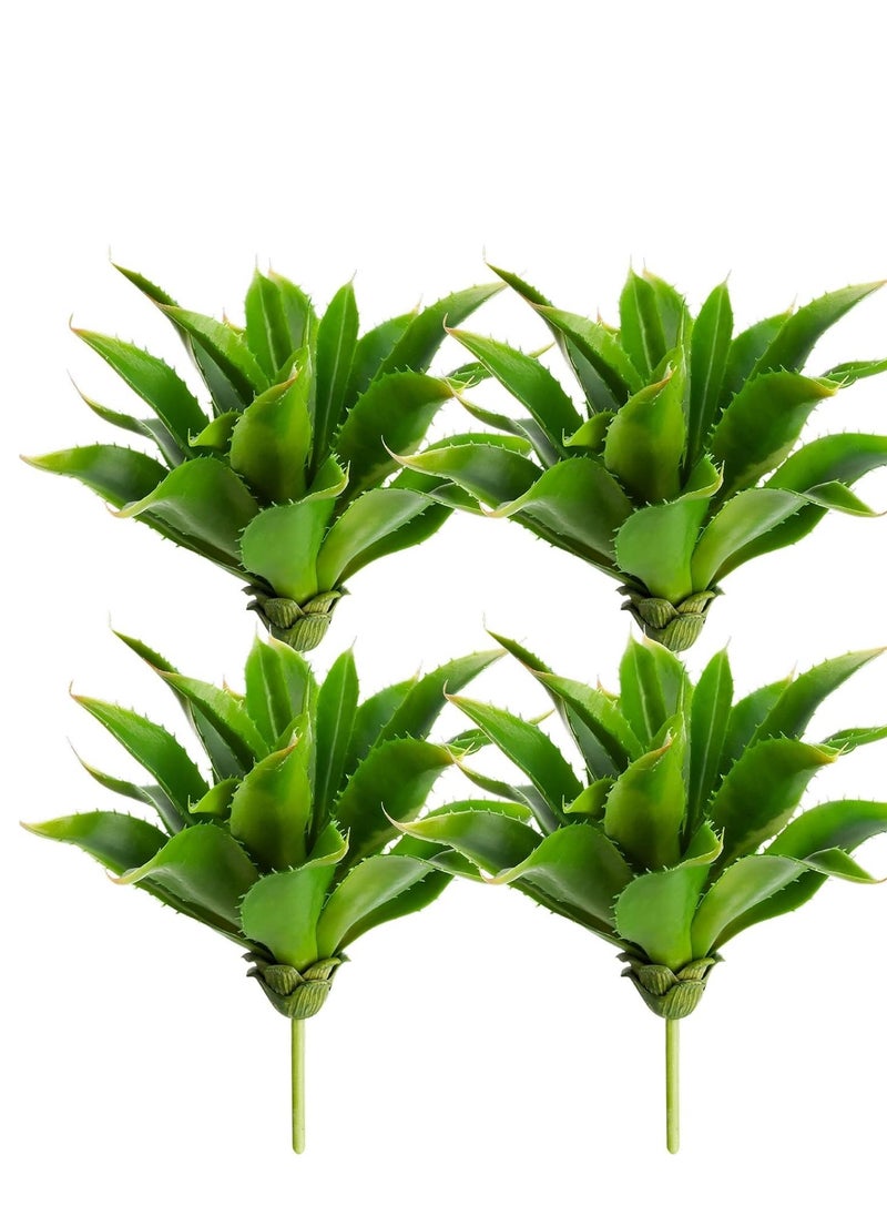 Generic 4 Pcs Artificial Succulents Plants Large Fake Faux Unpotted Leaves Realistic Aloe Plant DIY Crafting Greenery Indoor Decor for Home Wedding Party Wall Festival Office  - Image 1