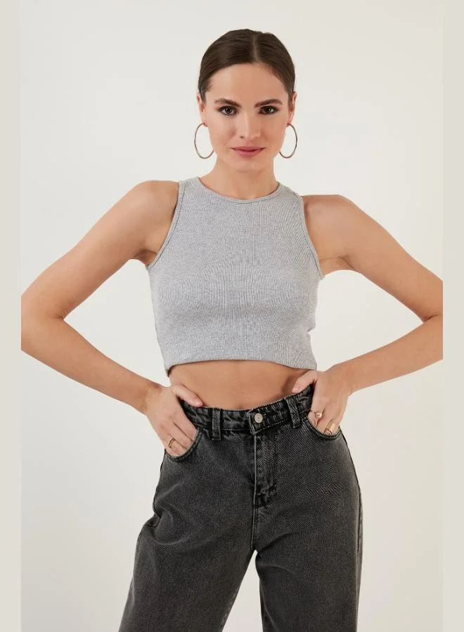 Lela Lela 100% Cotton Ribbed Super Crop Knitted Undershirt Women's Undershirt 5864215