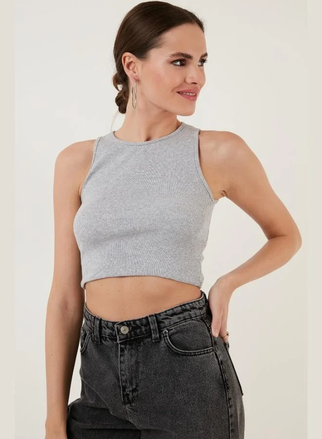 Lela Lela 100% Cotton Ribbed Super Crop Knitted Undershirt Women's Undershirt 5864215