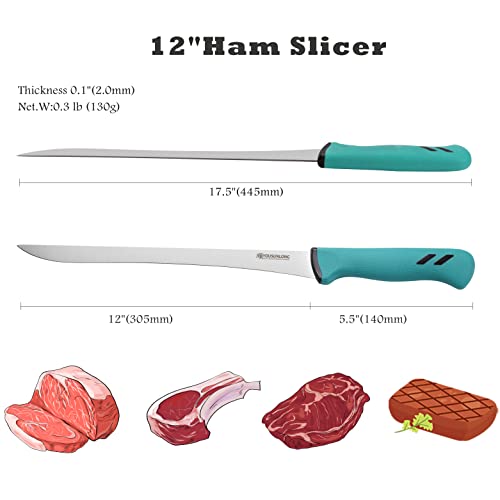 YOUSUNLONG Slicing Knife 12"(305mm) - Premium High-carbon molybdenum steel blade - Meat & Ham Slicer - Ergonomic & non-slip handle - Image 3