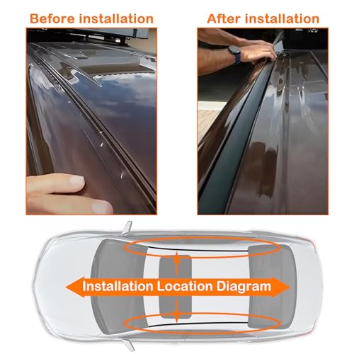 MIYIMORE 2Pcs Roof Drip Molding Weatherstrip Fit for Toyota Camry 2007-2011, Left & Right Side Roof Trim Seal Kit Replace 75555-06030 75556-06030 - Image 4