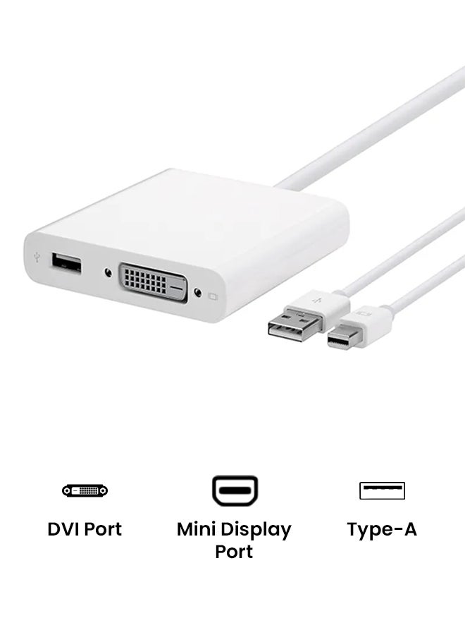 ابل  مهايئ Mini DisplayPort إلى Dual-Link DVI أبيض - Image 2