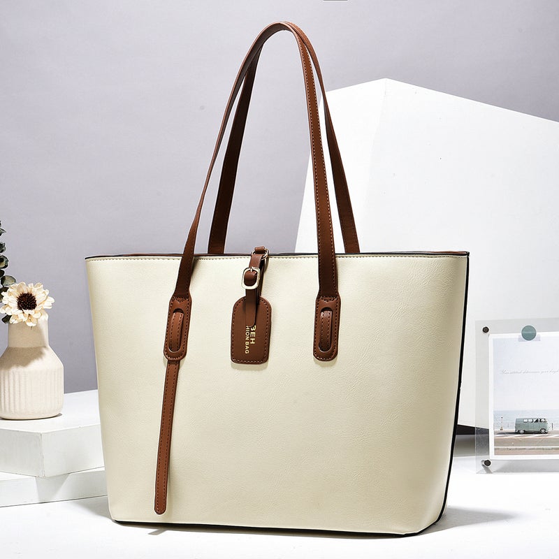 PU Leather Grain Tote Shoulder Bag - Image 3