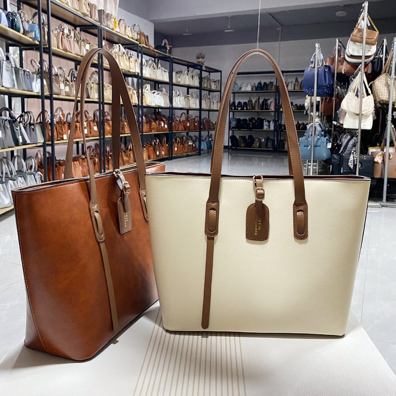PU Leather Grain Tote Shoulder Bag - Image 4