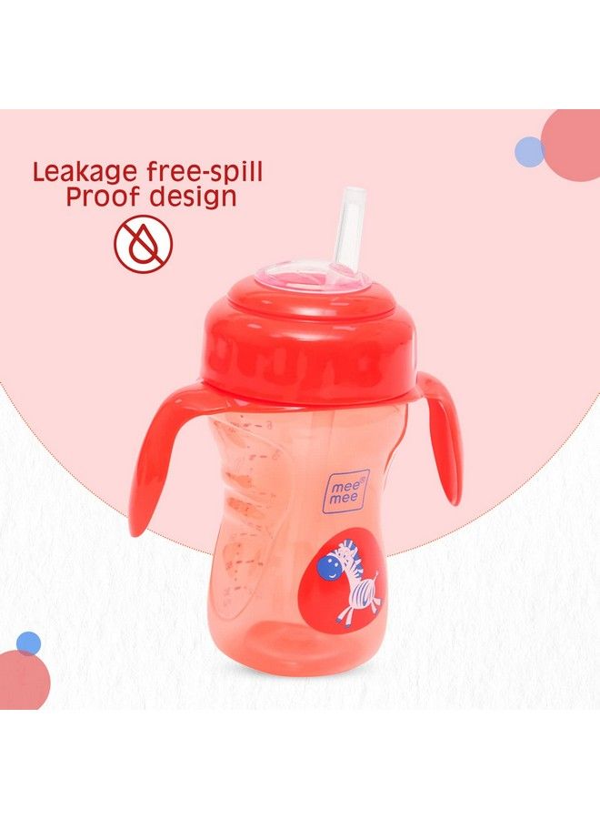 mee mee كوب شرب قابل للتحويل 2 في 1 خالي من BPA مع فوهة ناعمة وقشة مانعة للتسرب ومقبض قابل للفصل للأطفال؛ الصغار؛ الأطفال 210 مل أحمر (بلاستيك) - Image 4