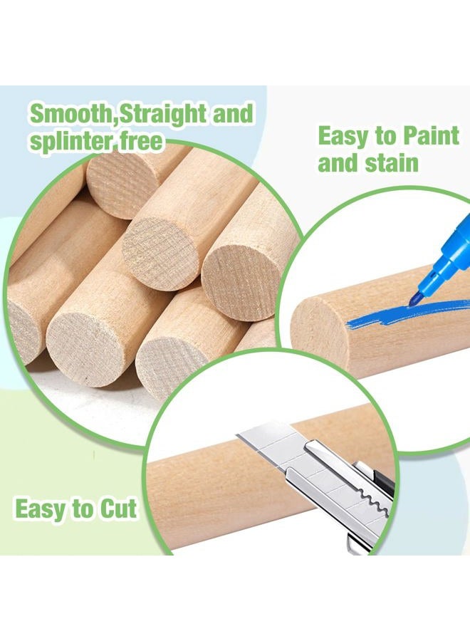 Lugailly Wood Dowel Rods Wooden Dowels for Crafts 1 x 15 Inch, 5 PCS Wooden Sticks for Crafts, Macrame Wood Rods, Unfinished Birch Hardwood Round Sticks for Crafting and DIYers, Wands, Flags - Image 4