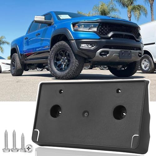 Wocch Front License Plate Frame for Dodge Ram 1500 DT Rebel & TRX ONLY 2019-2024 Front Bumper License Tag Plate Holder Mounting Bracket Replace # 68274219AD (NOT FIT for DS/Classic and Other DT Bumper) - Image 1