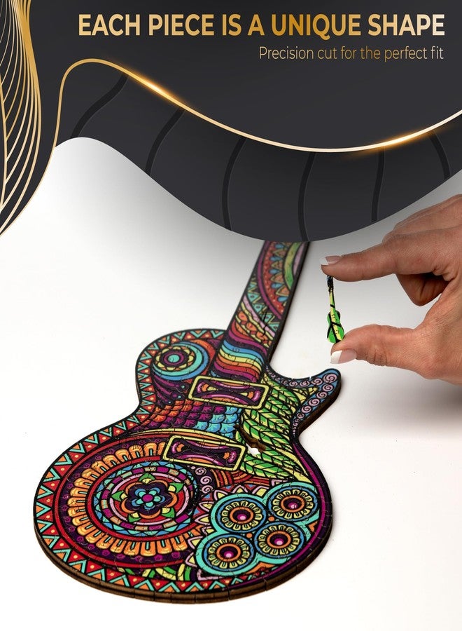ZenChalet - Unique Guitar Puzzles for Adults 200- Giftable Wood Jigsaw Puzzles Adult - Distinctive Premium Cool Puzzle Gifts, Cool Puzzle Brain Teaser - Rompe Cabezas Adultos 200 - Image 3