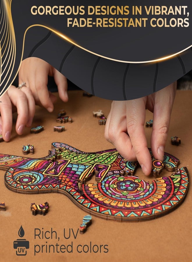 ZenChalet - Unique Guitar Puzzles for Adults 200- Giftable Wood Jigsaw Puzzles Adult - Distinctive Premium Cool Puzzle Gifts, Cool Puzzle Brain Teaser - Rompe Cabezas Adultos 200 - Image 5