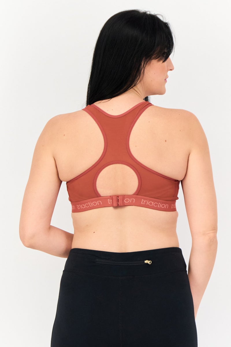 TRIUMPH Women Solid Padded Sports Bra, Rust - Image 3