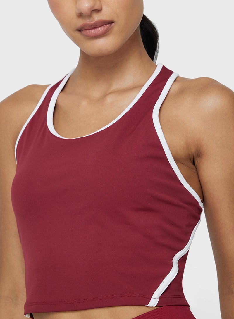 فورورد بلوزة بدون أكمام بتصميم سباق مع حواف متباينة - Image 3