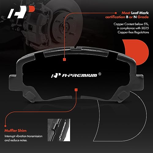 A-Premium Front Ceramic Disc Brake Pads Set Compatible with Mazda CX-5 2013-2021, 4 Pcs - Image 2