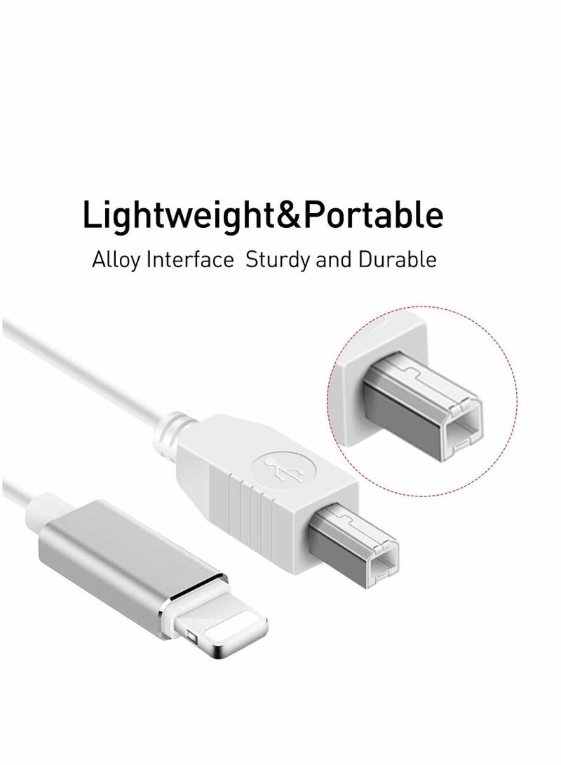 Captaintech USB 2.0 Cable Type B to Midi Cable OTG Cable Compatible with iOS Devices to Midi Controller Electronic Music Instrument Midi Keyboard Recording Audio Interface USB Microphone 100CM - Image 3