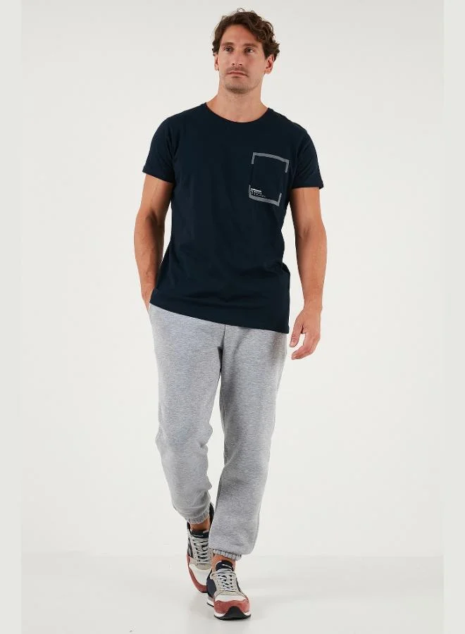 بوراتي بنطلون رياضي رجالي قطن بخصر عادي وأرجل مرنة وجيوب