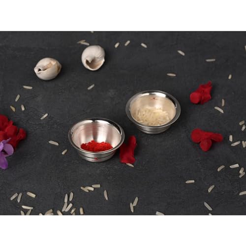 DHRUVS COLLECTION 925 Silver Combo of Small Size Katori - Bowl for Pooja, Workplace, Home, Temple, Baby Feeding & Gifting Purposes - 10 Grams - Image 3