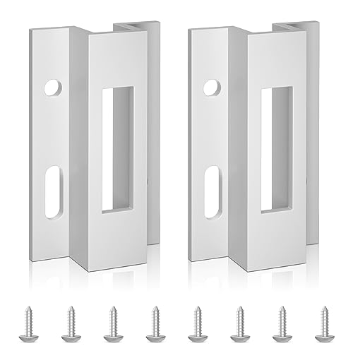 Kscjdg Patio Sliding Door Keeper／Hook Style Latch／E 2124 Latch Lock Replacement Pella,Micron 1200 Series,Viking Doors and Other Sliding Glass Doors,Extruded Aluminum (White) (2 Pack) - Image 1